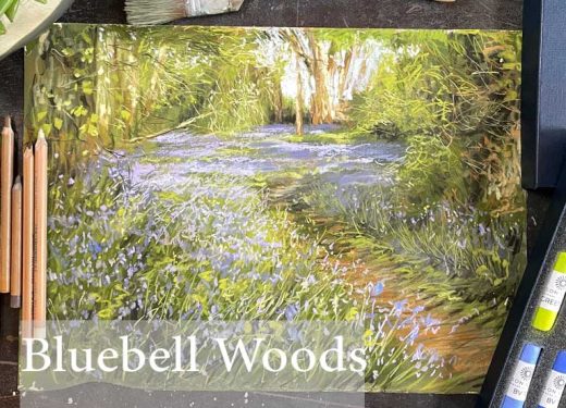 Bluebell Woods 22 - Online Art Workshops - draw along in real time - Soft Pastel Workshop