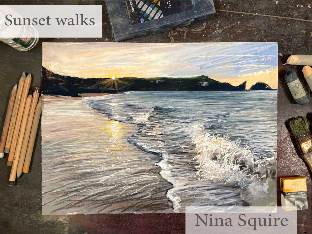 Sunset walks using Unison Colour Soft Pastels with Nina Squire